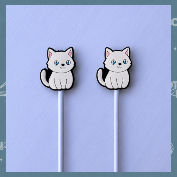 Tope Palillos Gato Blanco (2 un.)